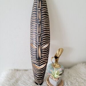Boho Tiki wood decor wall art hanging Tribal Decor